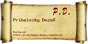 Pribelszky Dezső névjegykártya